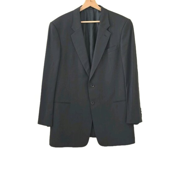 Armani Collezione Blazer Men US 44R Gray Wool Blend Lined 2B Double Vented Italy - Picture 1 of 16
